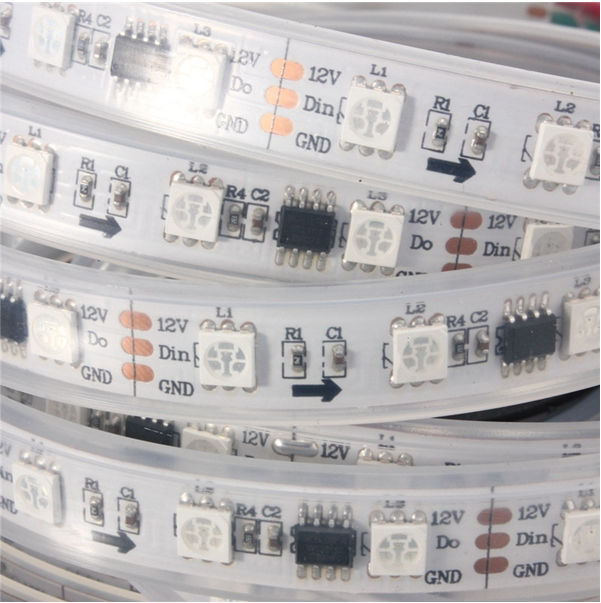 Адресная светодиодная лента WS2811 - SMD5050 (White), 12 V, 30 LED/m, IP20,  Цифровая пиксельная (Digital Pixel LED), Standart