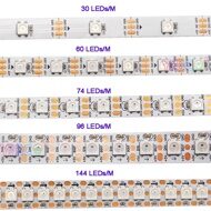 Адресная светодиодная лента SL5-WS2812B-144D-5V-12-IP20-W, Цифровая пиксельная (Digital Pixel LED), Standart